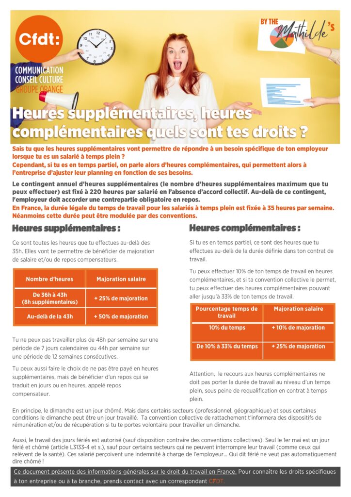 Les Mathilde's 3 Heures supplementaires heures complémentaires
