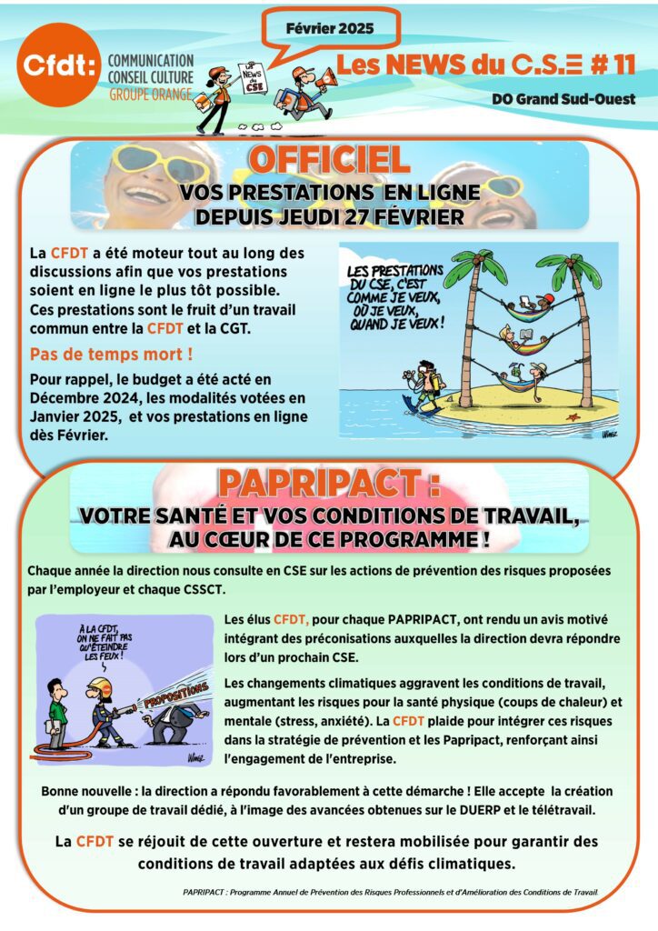 Les news du CSE DOGSO 11 P1