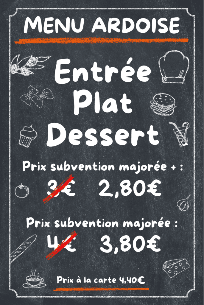 La restauration "menu ardoise"